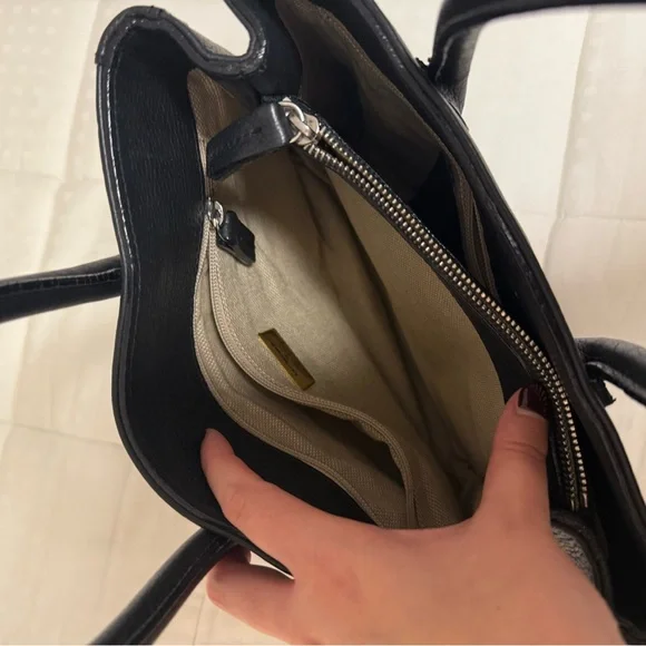 Small Black Leather Tote - Picture 2 of 4